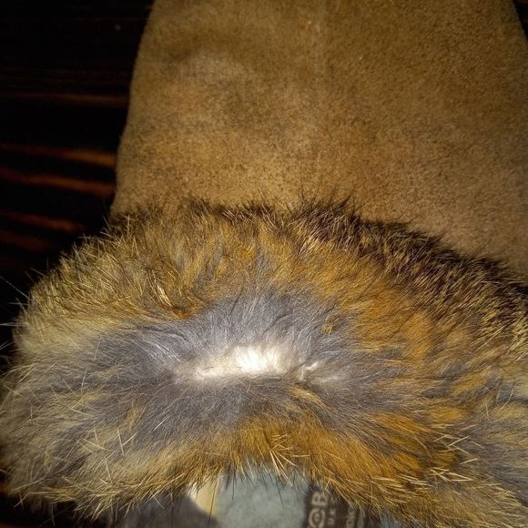MANITOBAH MUK LUK RABBIT FUR SLIPPERS - Picture 10 of 11